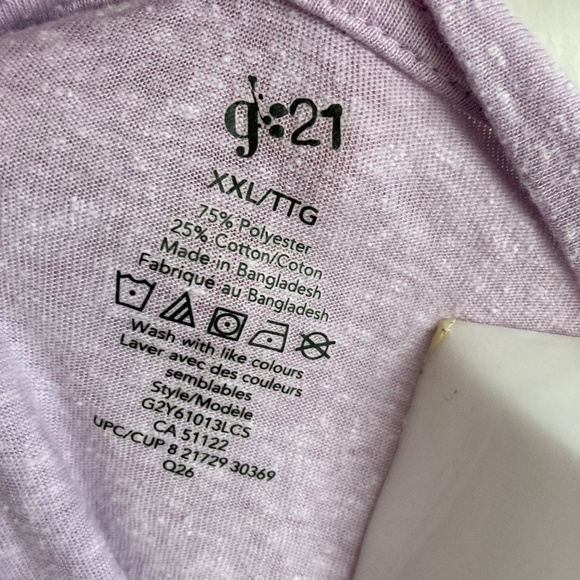 G21 V-NECK T-SHRT SIZE XXL-LILAC COLOUR - Picture 4 of 4